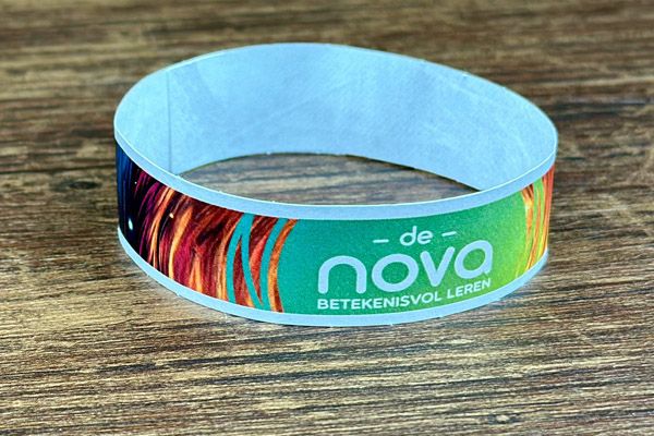 smalle tyvek polsbandjes 19mm breed met full color print